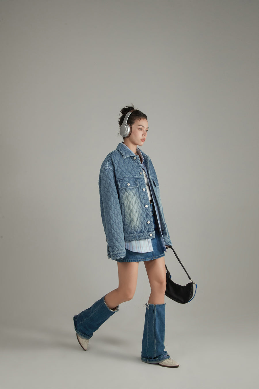 CHUU Denim Quilted Jacket