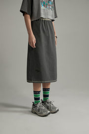 Noe Lettering Striped High Socks