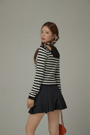 2-Layer Stripe Long Sleeves Top