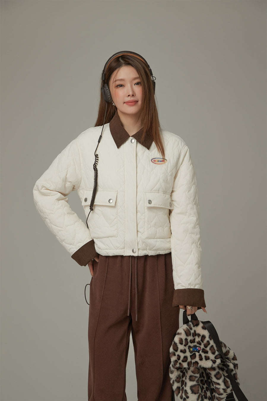 CHUU Color Heart Quilted Jacket