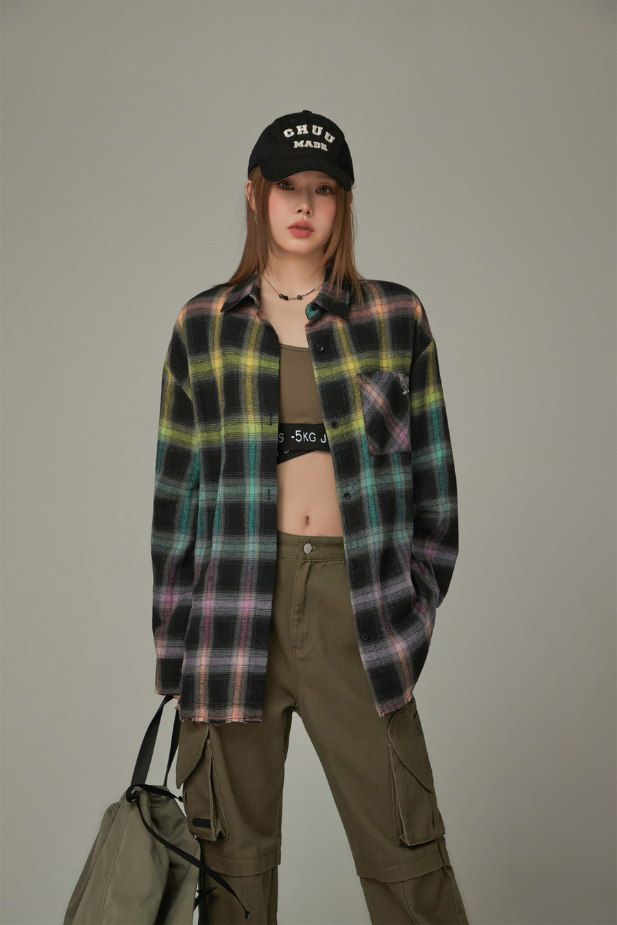 CHUU Rainbow Check Shirt