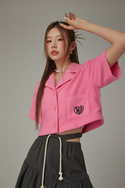 Heart Logo Pocket Cropped Shirt