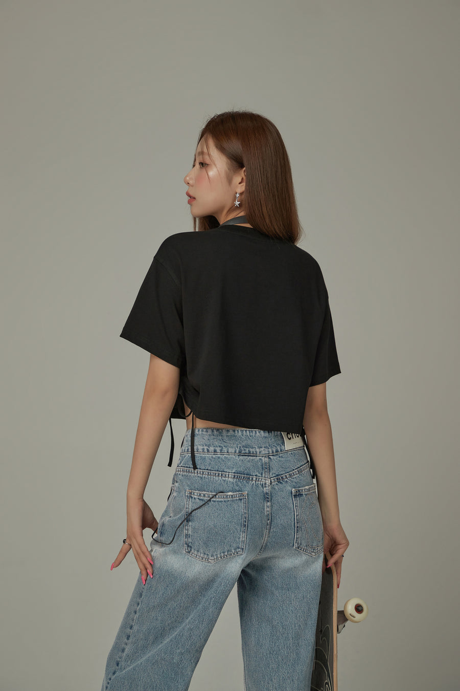 CHUU Heart Cherry Boxy Crop Loosefit T-Shirt