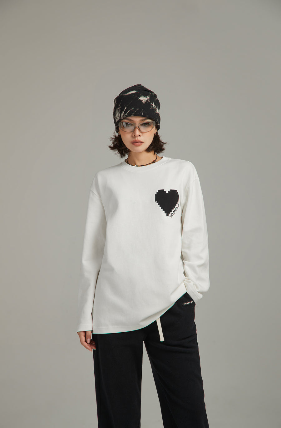 CHUU Pixel Heart Boxy T-Shirt