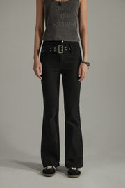 Rocker Solid Color Slim Bootcut Jeans