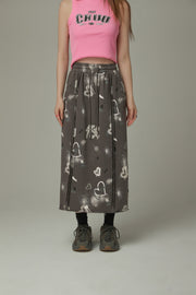 Graffiti Heart Long Skirt