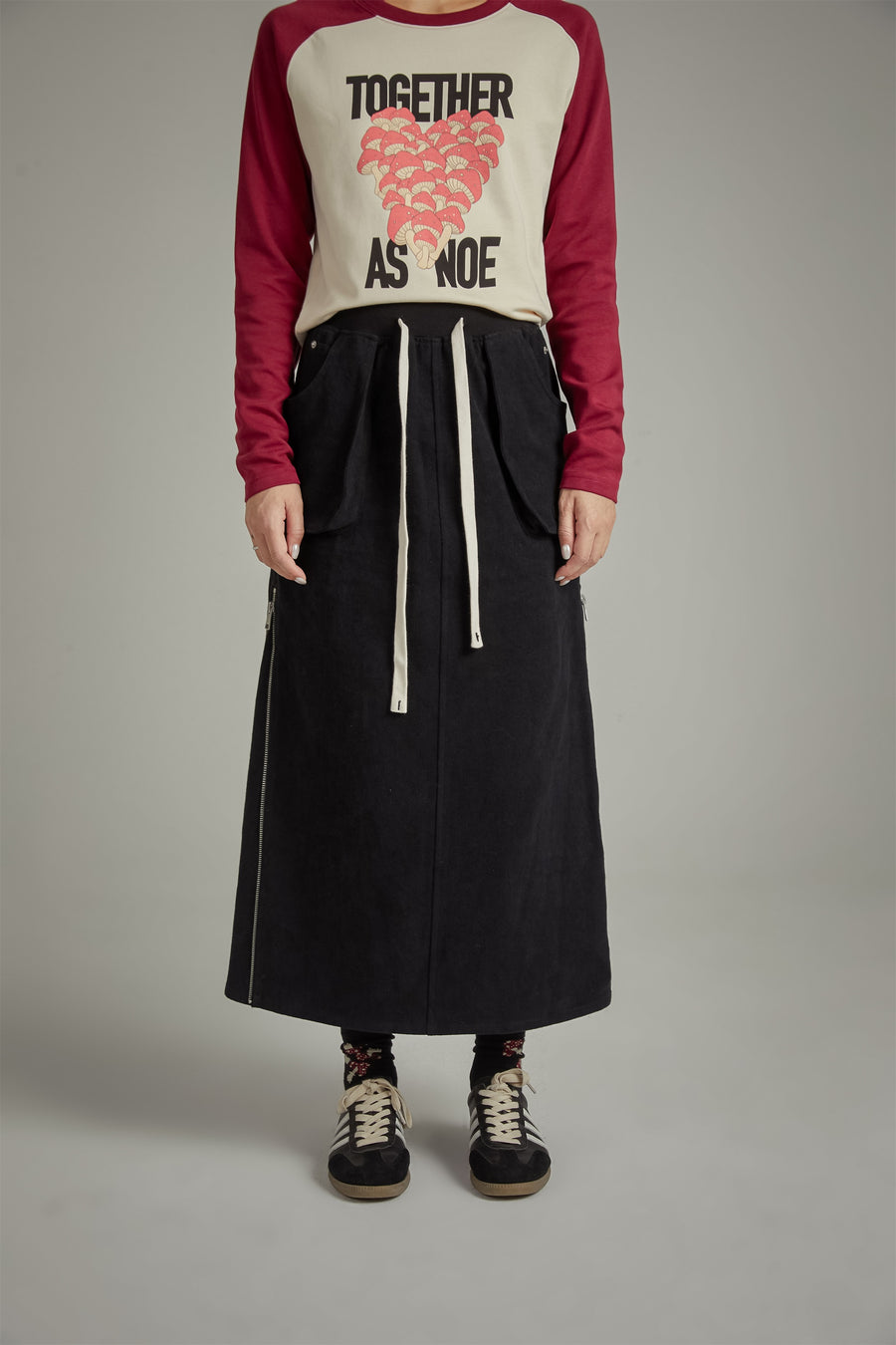 CHUU Pocket Casual Long String Skirt