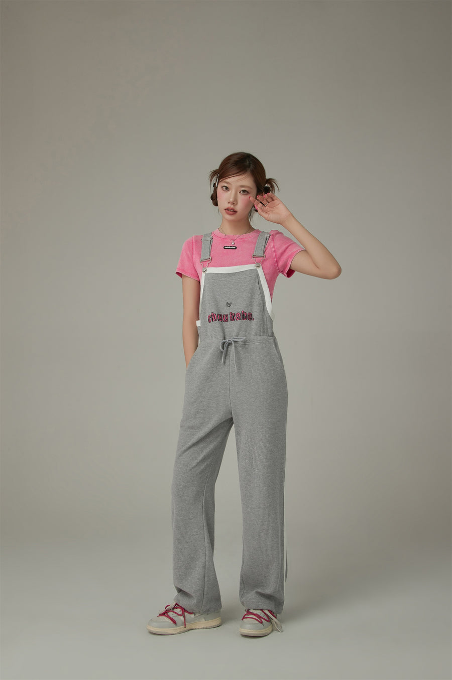 CHUU Waffle Logo String Sporty Overalls