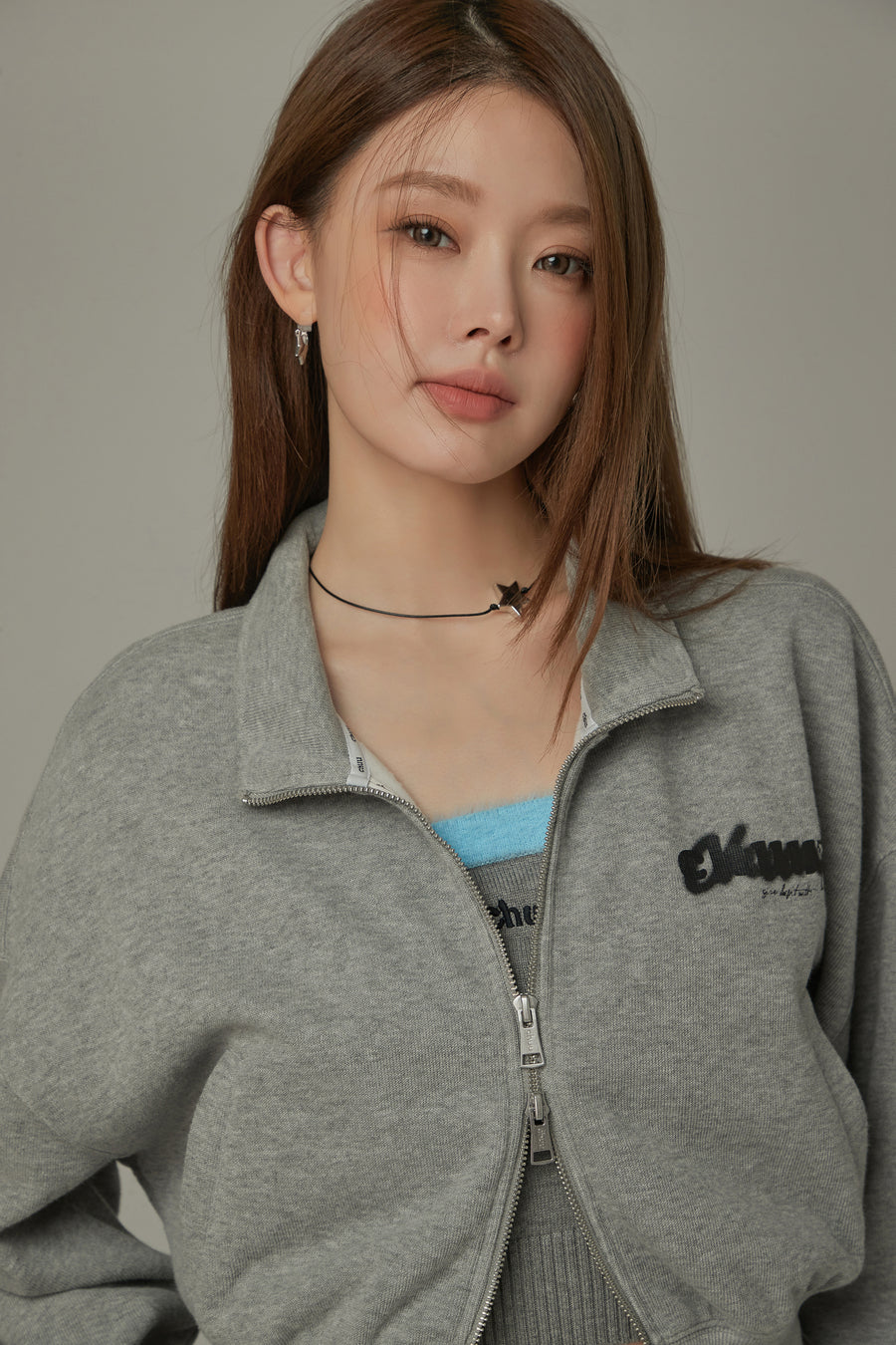 CHUU Sporty Loose Fit Zip-Up