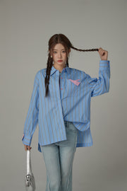 Striped Loose Fit Long Sleeve Shirt