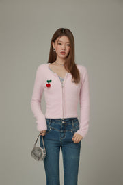 Logo Cherry Knit Cardigan