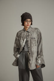 Grayscale Printed Loose Fit Shirt