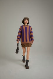 Vintage Color Scheme Stripe Knit Sweater