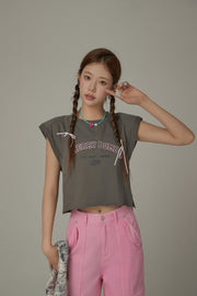 Cherry Bomb Embroidered Cropped Boxy T-Shirt