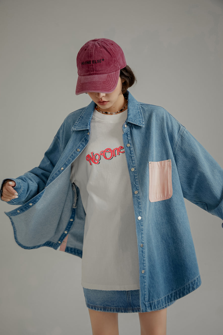 CHUU Boyfriend Maxi Sized Denim Shirt