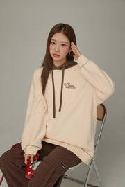 Fleece Color Combination Hoodie