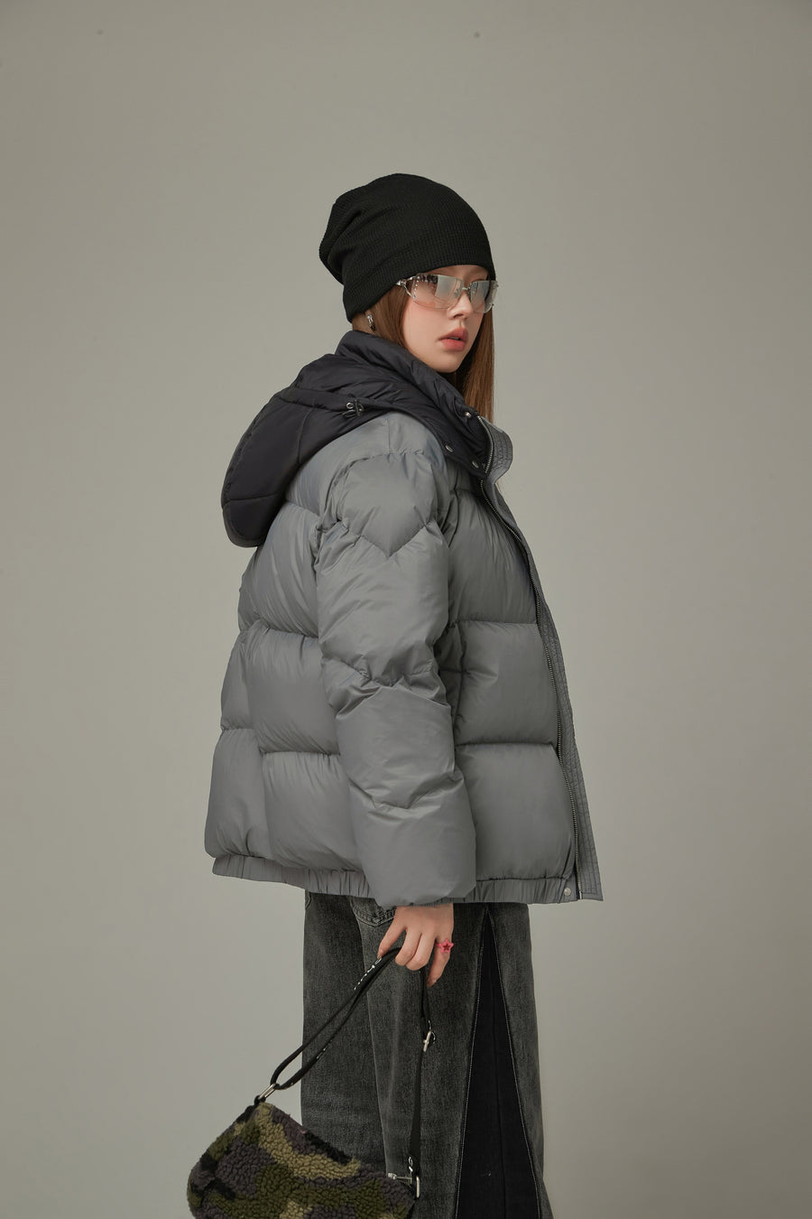 CHUU Color Matching Hooded Padded Jacket