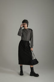 Contrast Pocket Long Dress