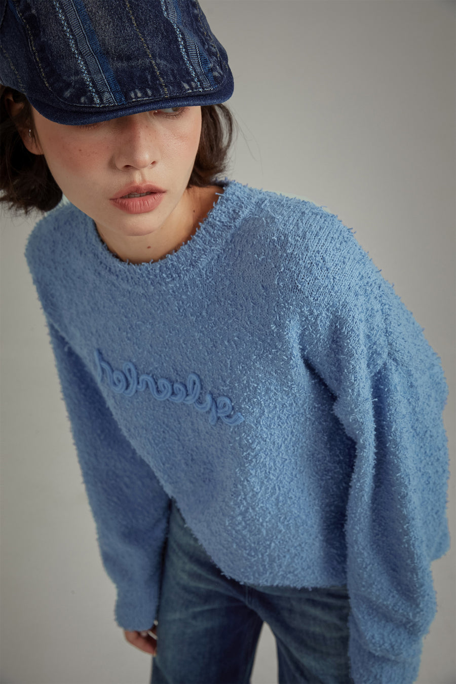 CHUU Logo Loose Fit Knit Sweater