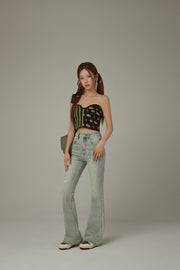 Color Semi Bootcut Jeans