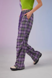 Color String Check Pants