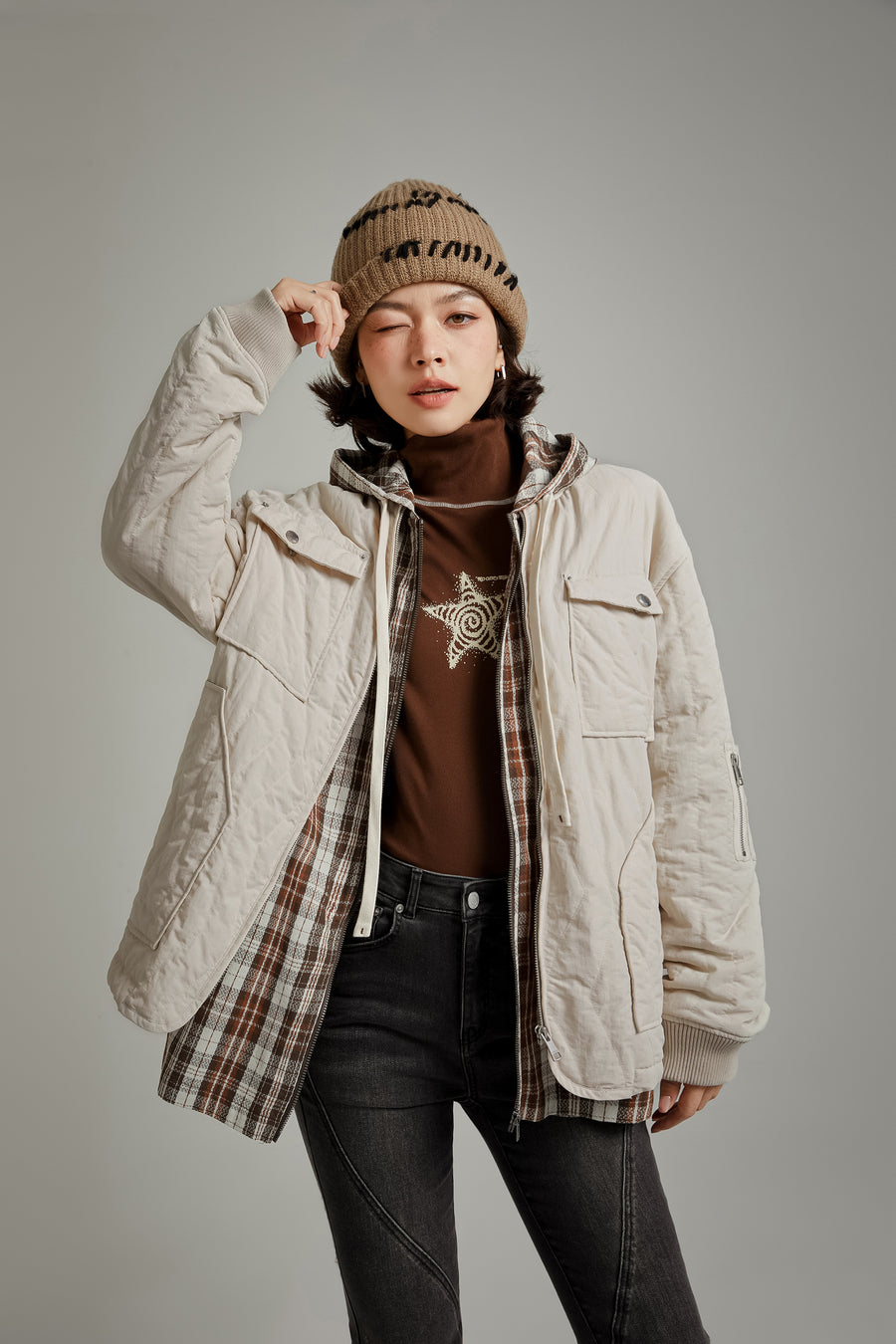 CHUU Pocket Quilted Jacket