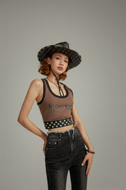 Star Color Sleeveless Crop Top