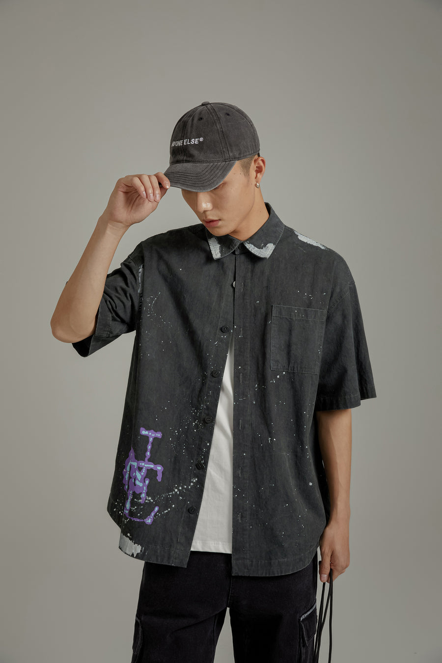 CHUU Vintage Washed Paint Splatter Shirt