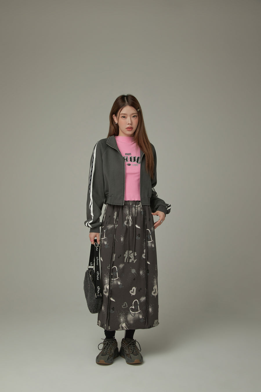 CHUU Sporty Loose Zip-Up Jacket