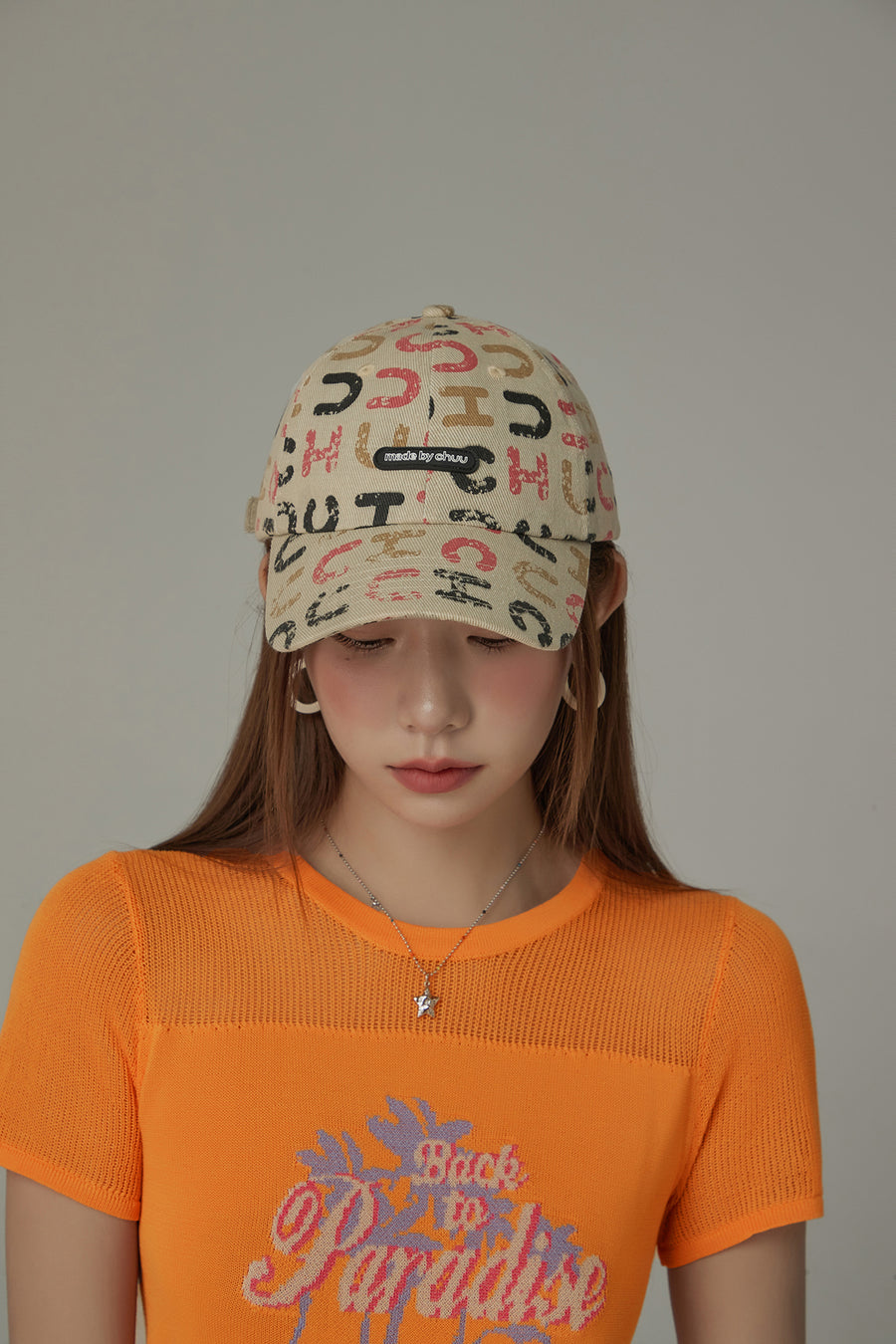 CHUU Colorful Chuu Lettering Pattern Ball Cap