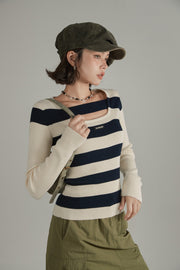 Vintage Striped Knit Top