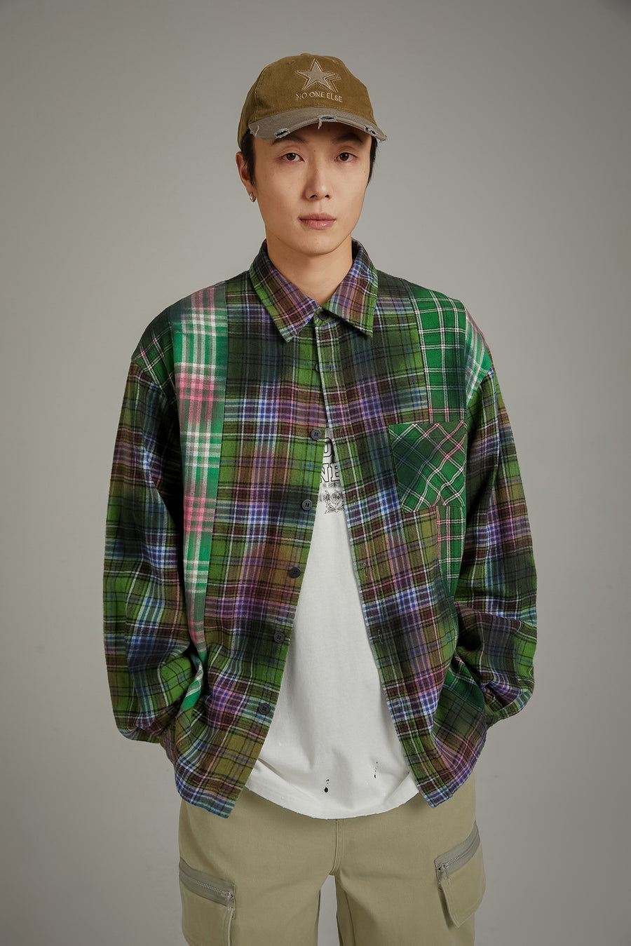 CHUU Printed Check Shirt