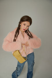 Color Fur Crop Jacket