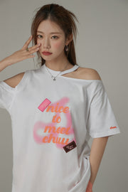 Nice To Meet Chuu Off-The-Shoulder Cherry T-Shirt