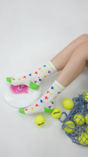 Colored Pixel Print High Socks