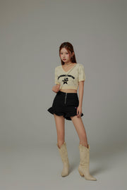 Size Doesnt Matter Chuu Star V-Neck Puff Knit Top