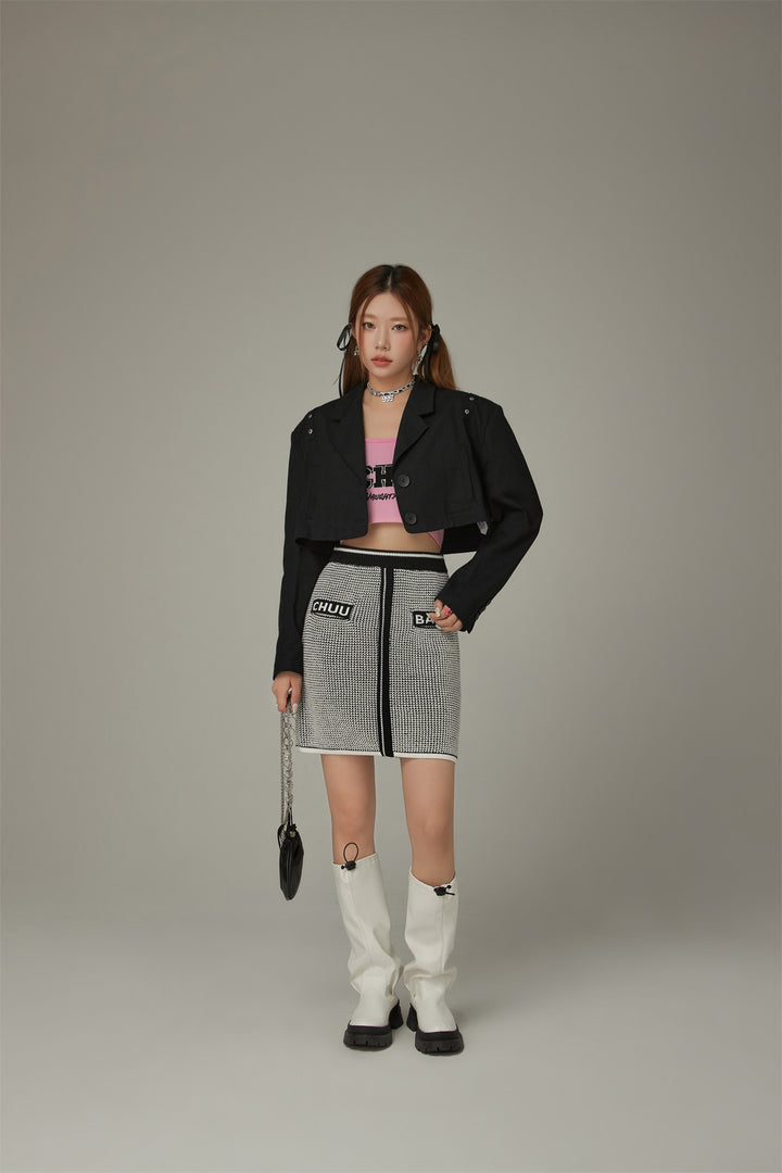 Logo Jacquard Knit Skirt