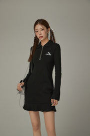 Polo Neck Embroidered Dress
