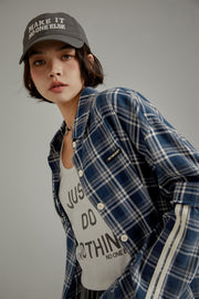 Retro Check Stitching Long Sleeve Shirt