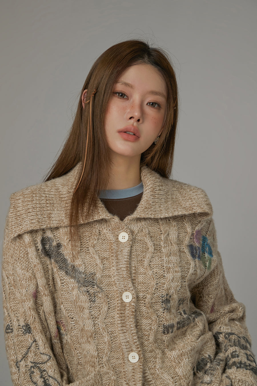 CHUU Big Collar Knit Cardigan