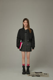 Loose Fit Varsity Qualited Sleeve Jacket