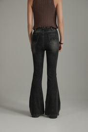 High Waist Semi Bootcut Jeans