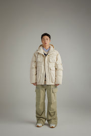 Hooded Multi-Pocket Padded Jacket