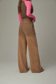 String Lined Straight Pants