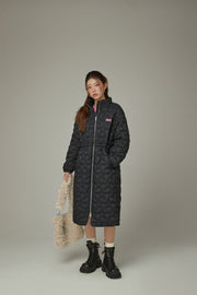 Star Quilted Padded Long Coat