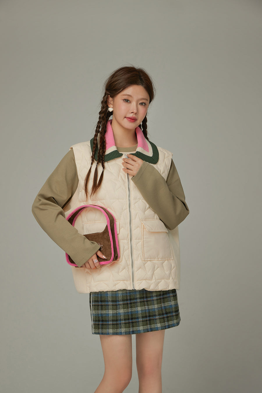 CHUU Quilted Padded Star Vest