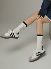 Logo Ribbed High Socks