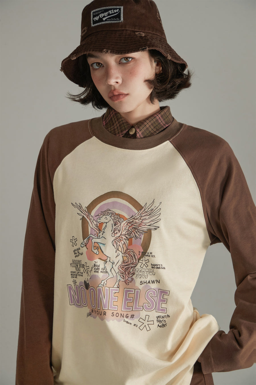 CHUU Raglan Color Pegasus T-Shirt