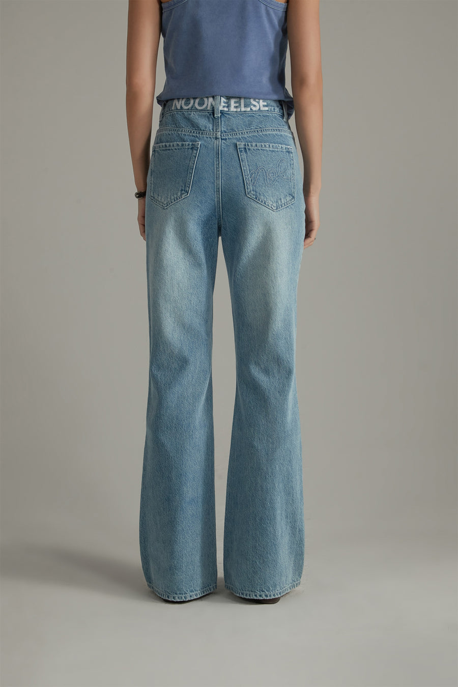 CHUU Basic Washed Bootcut Jeans