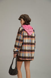 Multi Color Check Loose Fit Shacket